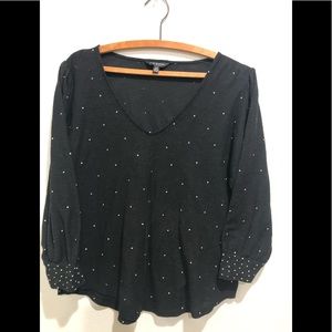 Lucky Brand black polka dot top size large